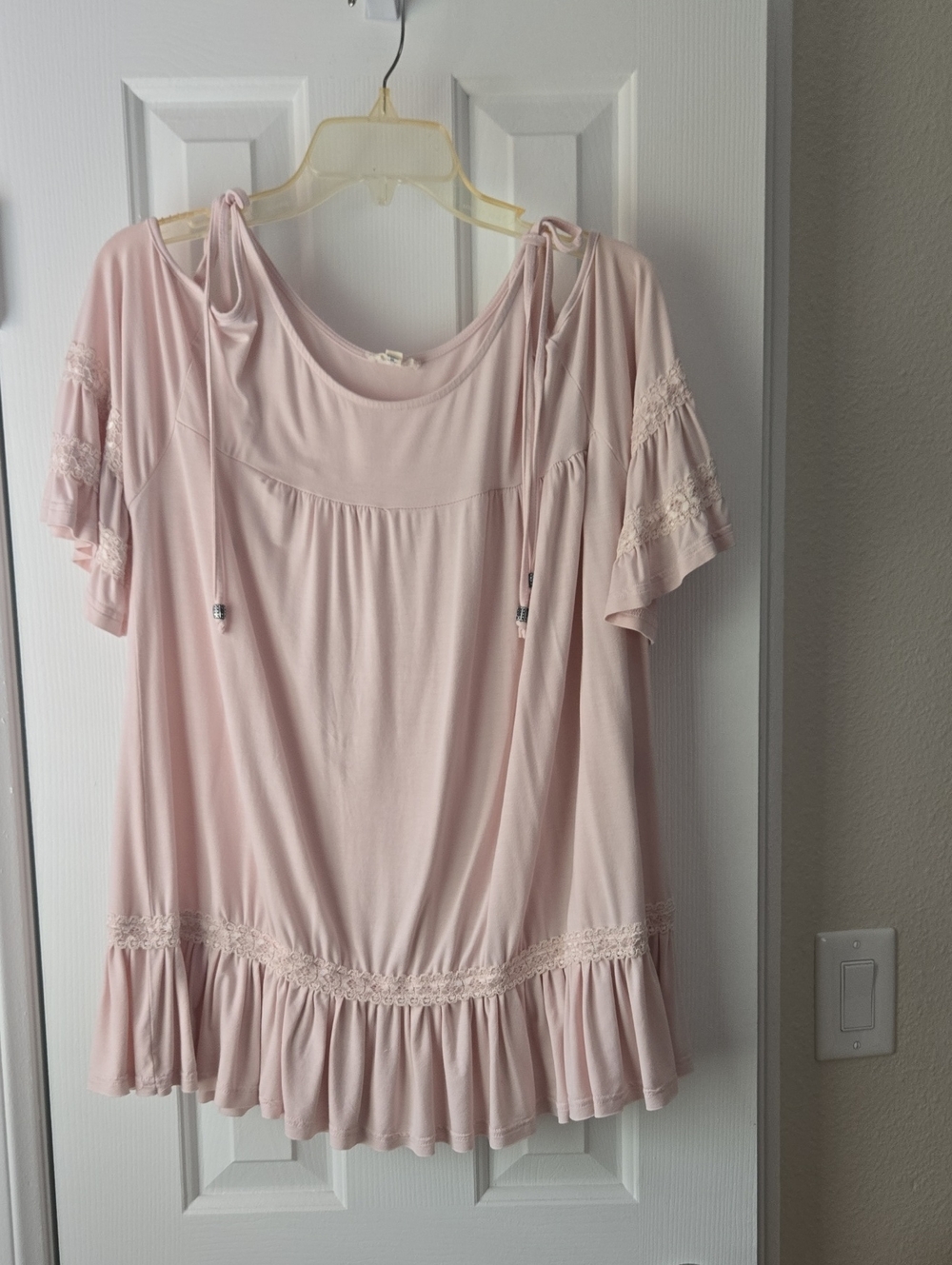 POL Soft Blush Knit Tunic Tee